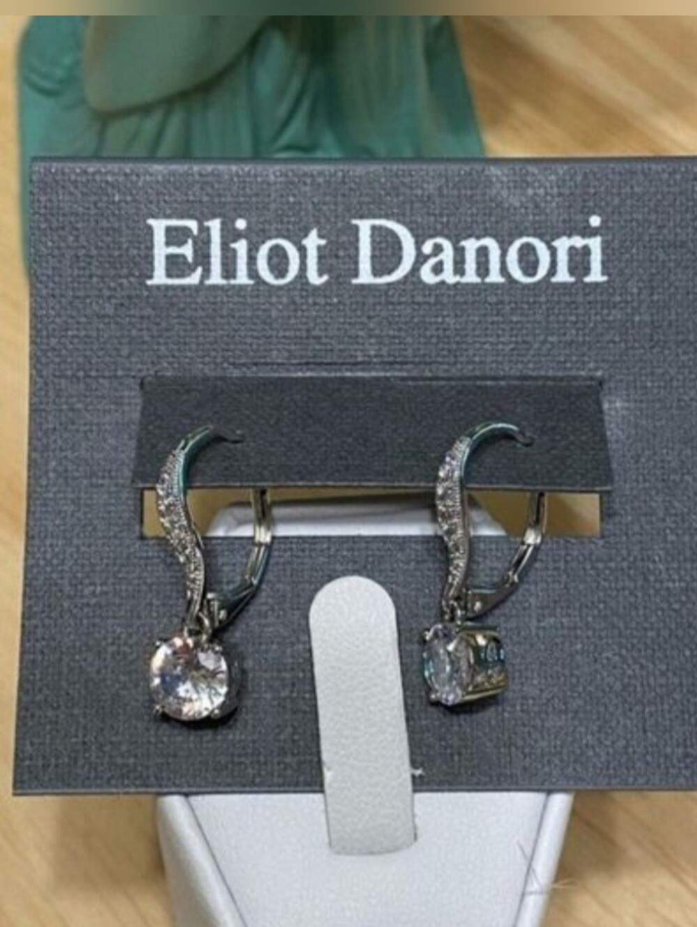 Eliot Danori Cubic Zirconia leaver back drop earrings - Picture 1 of 7